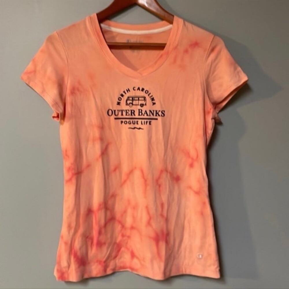 Womens Size L Champion Tie-dyed Outer Banks Pogue Life Shirt OBX Super soft Grea
